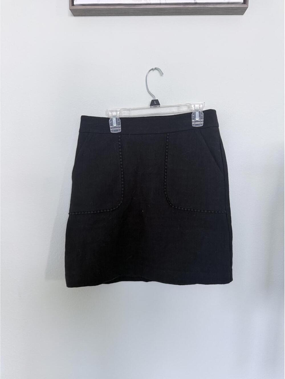 Black Mini Skirt with Front Pockets